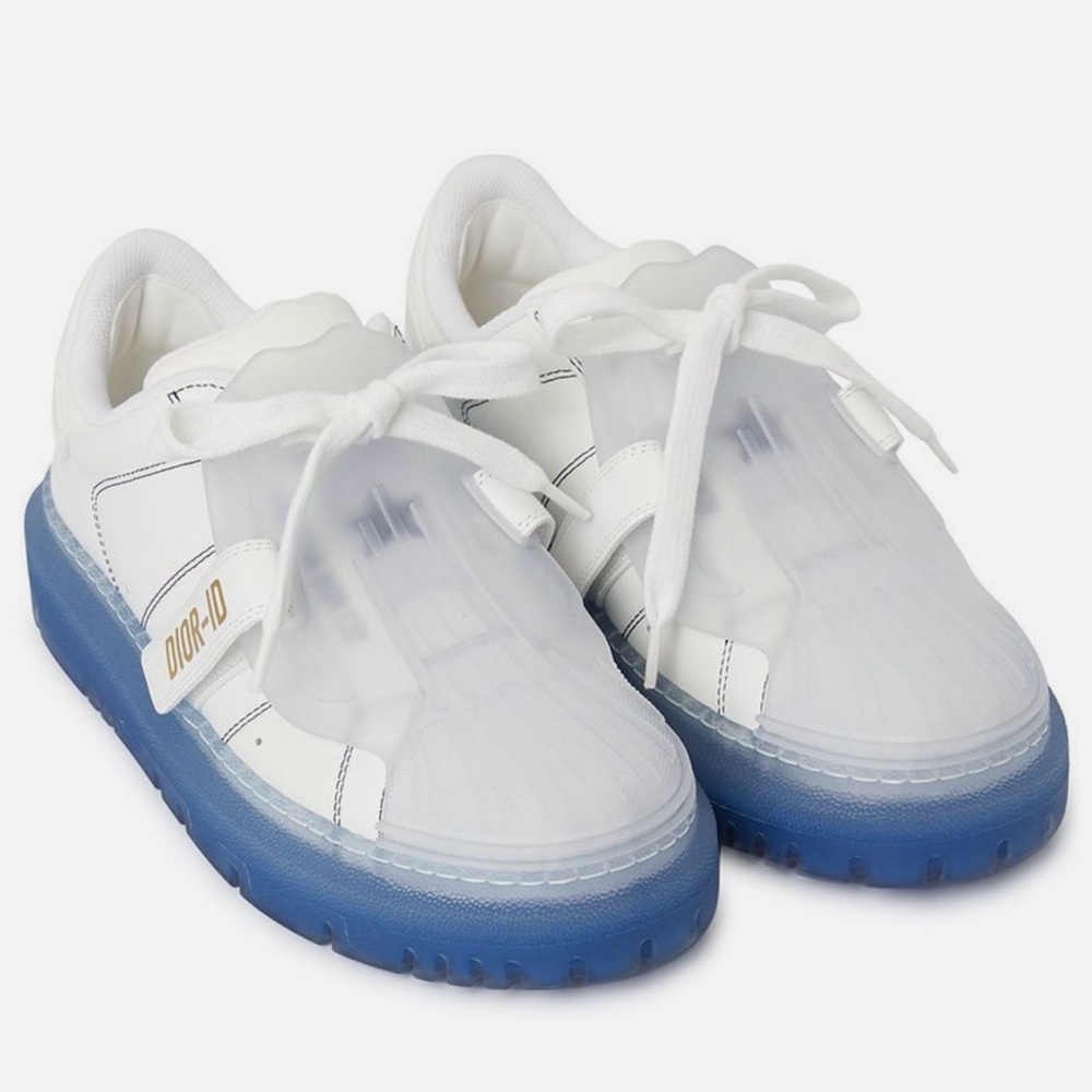 Dior White and Blue Casual Sneakers